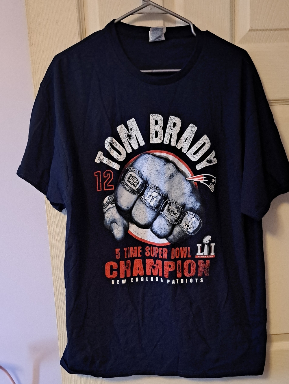 Navy Tom Brady 5 Time Super Bowl Champion Graphic Tee